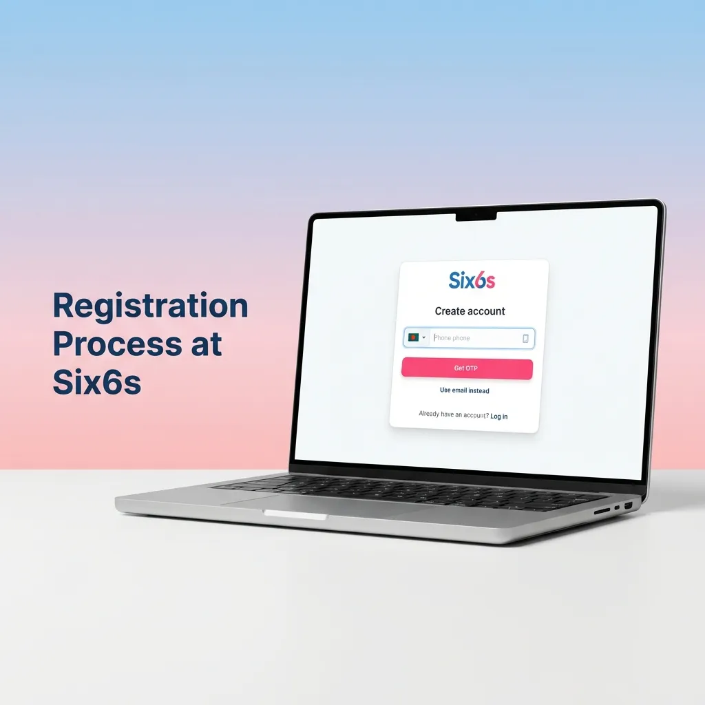 Quick registration process at Six6s showing sign-up steps for Bangladesh users to access betting and bonuses