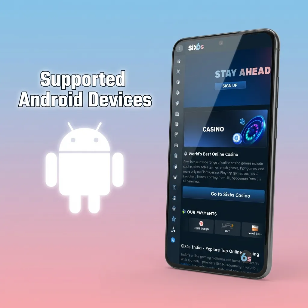 List of compatible Android smartphones including Samsung Galaxy, Xiaomi Redmi, Realme, Oppo, Vivo, and other popular models.